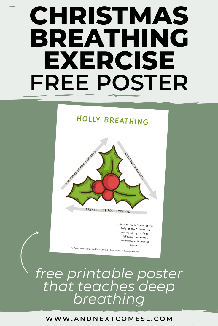 Free deep breathing printable for kids inspired by Christmas