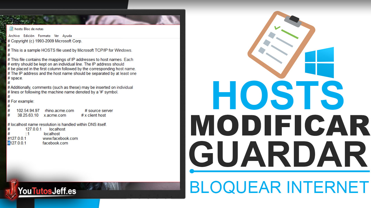 Como Modificar Archivo Hosts de Windows y Guardarlo Correctamente - Bloquear Acceso a Paginas Web