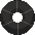 A an animated pixel-art rendering of a spinning inner tube.