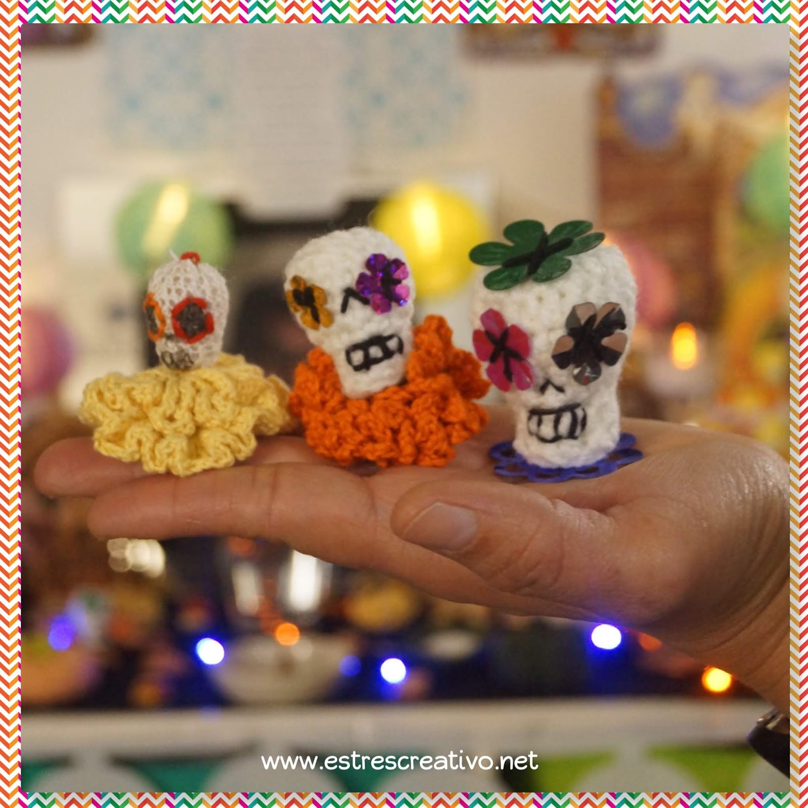 Calaveritas y Flores de Cempasúchil #crochet