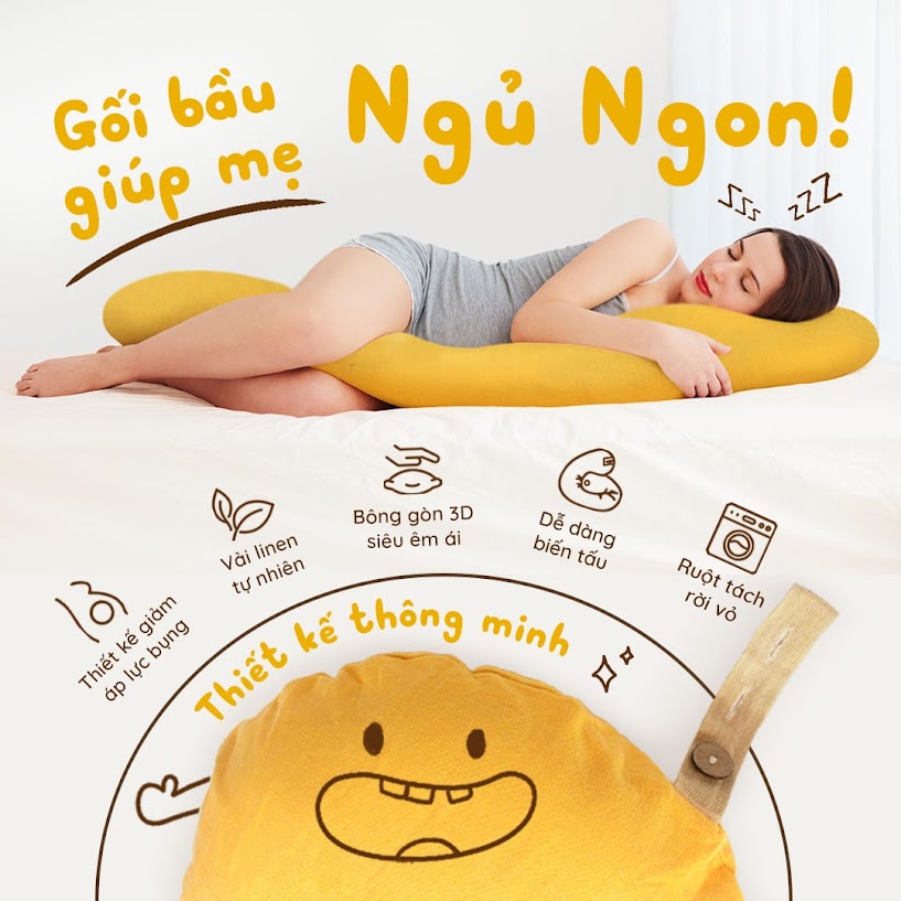 [A159] Gối Bà Bầu - Gối chữ C - Gối ngủ cho Bà Bầu loại nào tốt nhất