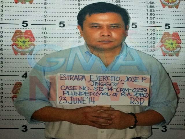 Mugshot of Senator Jinggoy Estrada released by GMA News