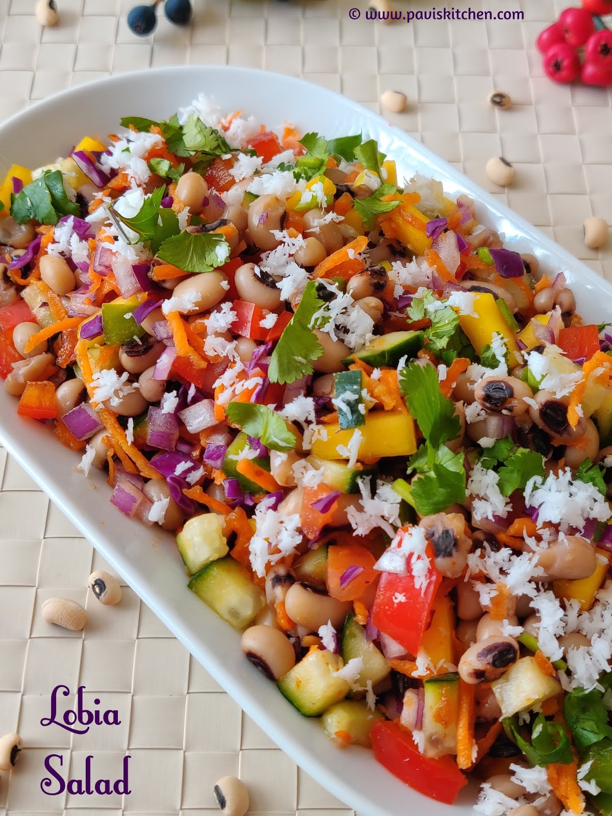 Lobia salad Lobia chaat recipe Karamani salad black eyed peas