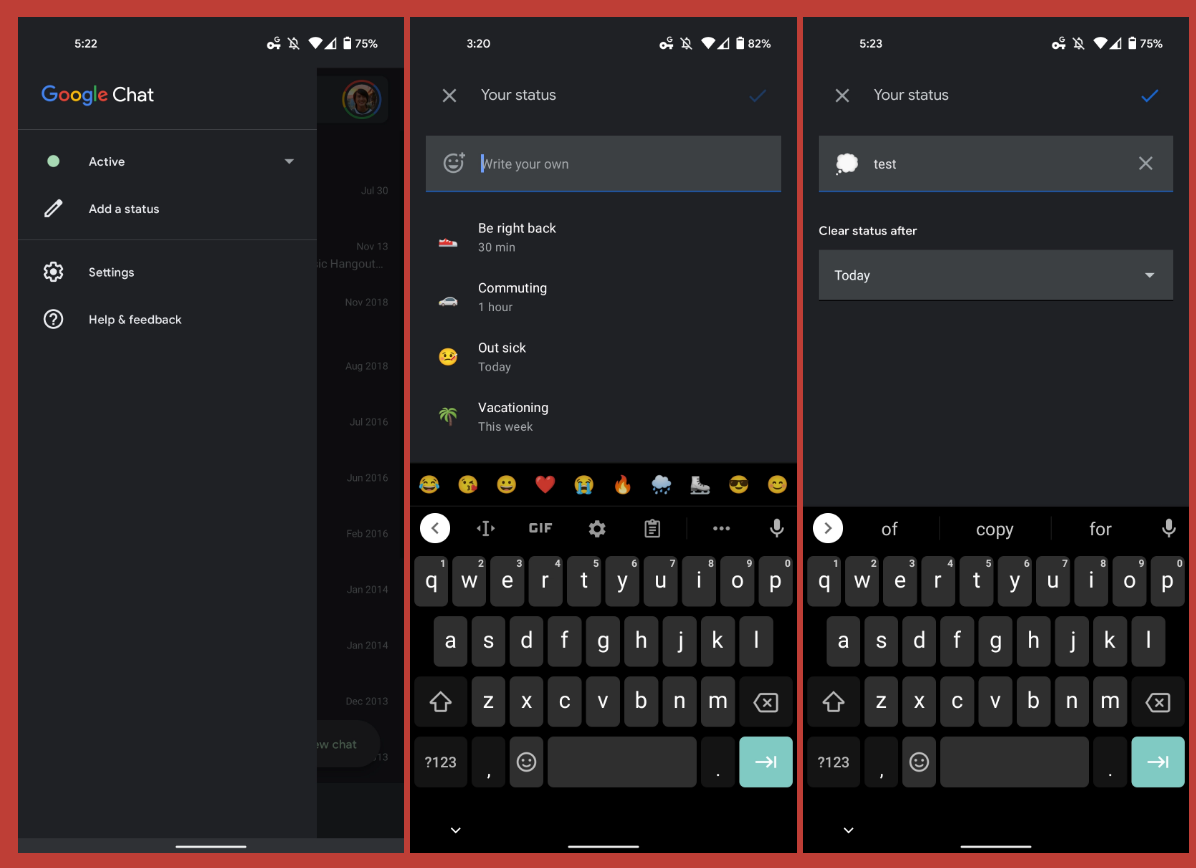 Google enables its Gmail users to add status updates in chat