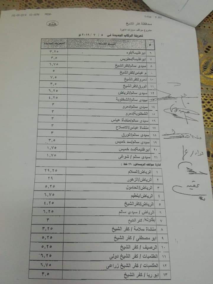 ننشر التعريفه الجديده للمواصلات داخل وبين المدن المصرية بعد زياده اسعار الوقود بجميع المحافظات FB_IMG_1562336047885