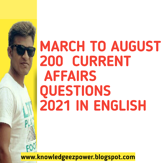 CURRENT AFFAIRS 2021 IN ENGLISH