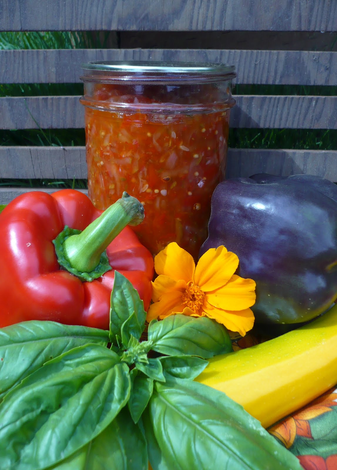 The Little Red Hen Zucchini and Pepper Relish
