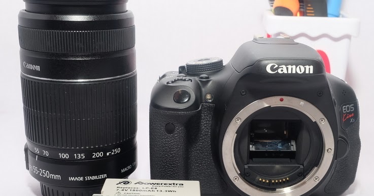 Jual Kamera Canon DSLR Eos Kiss X5 Plus Lens EF-S 55-250mm 