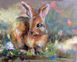 easter bunny painting paintings fine paintworks daily hodges marcia happy rabbit eggs egg hiding children watercolor bunnies dailypaintworks lake tomb