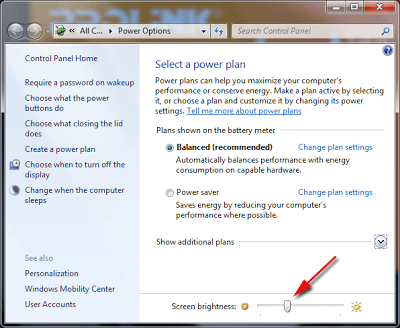 cara mengatur brightness atau kecerahan pada windows 7
