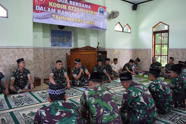 Jelang Menyambut Pergantian Tahun Kodim Klaten Gelar Doa Bersama