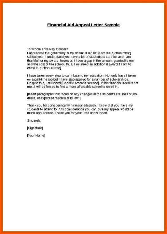 Financial Aid Appeal Letter For Reinstatement Thankyou Letter