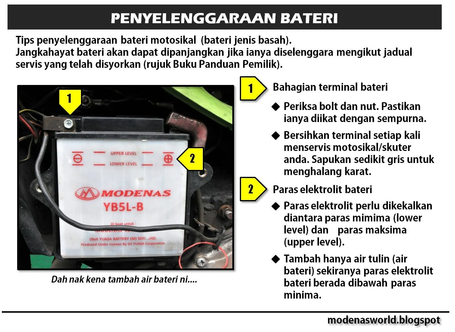 Tips Penjagaan Bateri Motosikal: Panduan Lengkap untuk Pengemudi yang Bijak