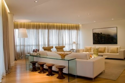 Hall de Entrada, Sala e Quarto: Aparadores em Vidro