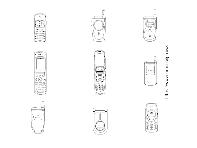 Cell phones mobiles free cad blocks download - 9 dwg models