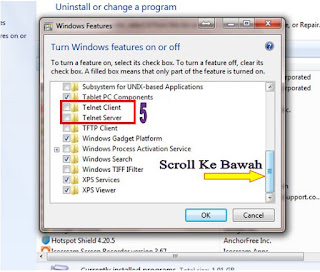 Langkah Mengaktifkan Telnet Pada Windows 7