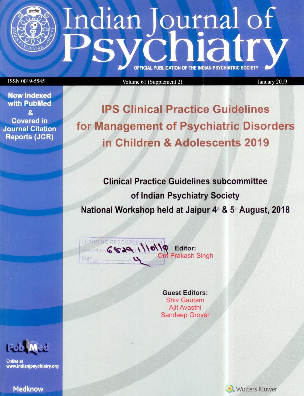 http://www.indianjpsychiatry.org/showBackIssue.asp?issn=0019-5545;year=2019;volume=61;issue=8;month=January;supp=Y