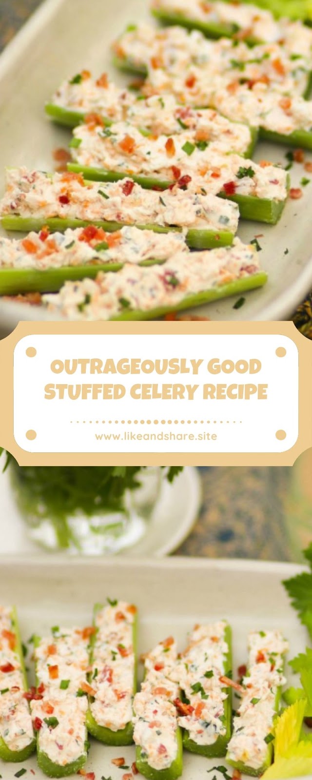 OUTRAGEOUSLY GOOD STUFFED CELERY RECIPE - Like and Share