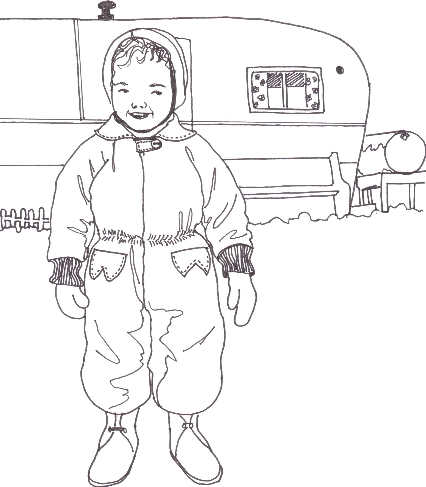 Snowsuit Template Coloring Pages