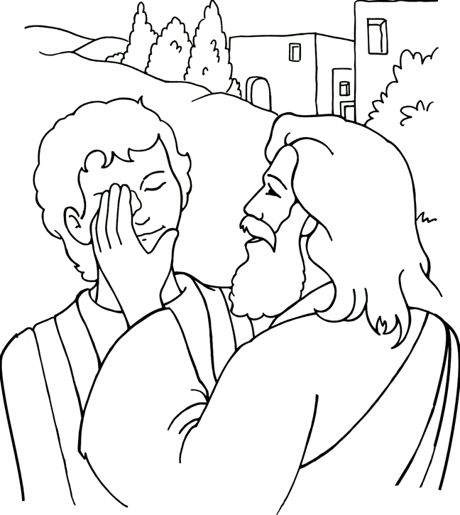 Jesus Heals The Blind Man Coloring Page 2 ~ Coloring Pages