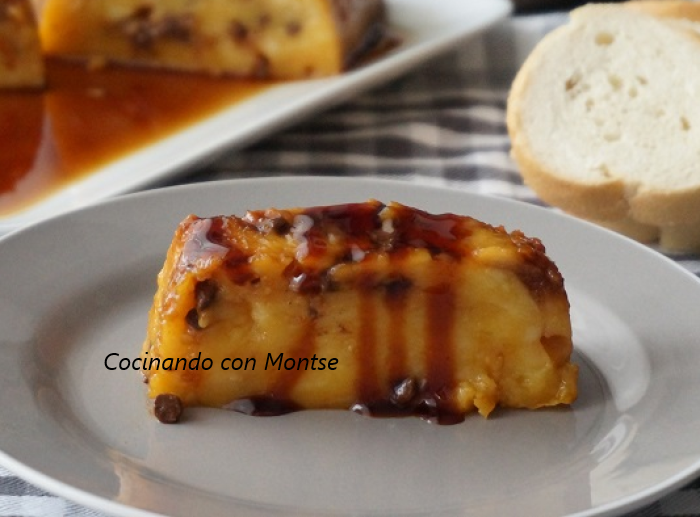 Pudin de pan con chocolate y naranja sin horno Cocina