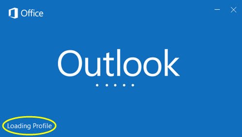 Microsoft Outlook atascado en el perfil de carga