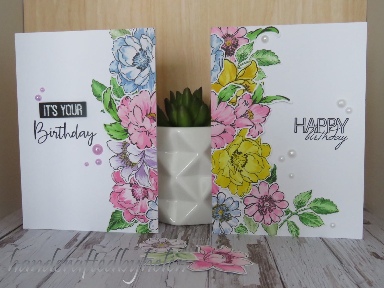 Handcrafted by Helen: Floral Layered Stamps Card
