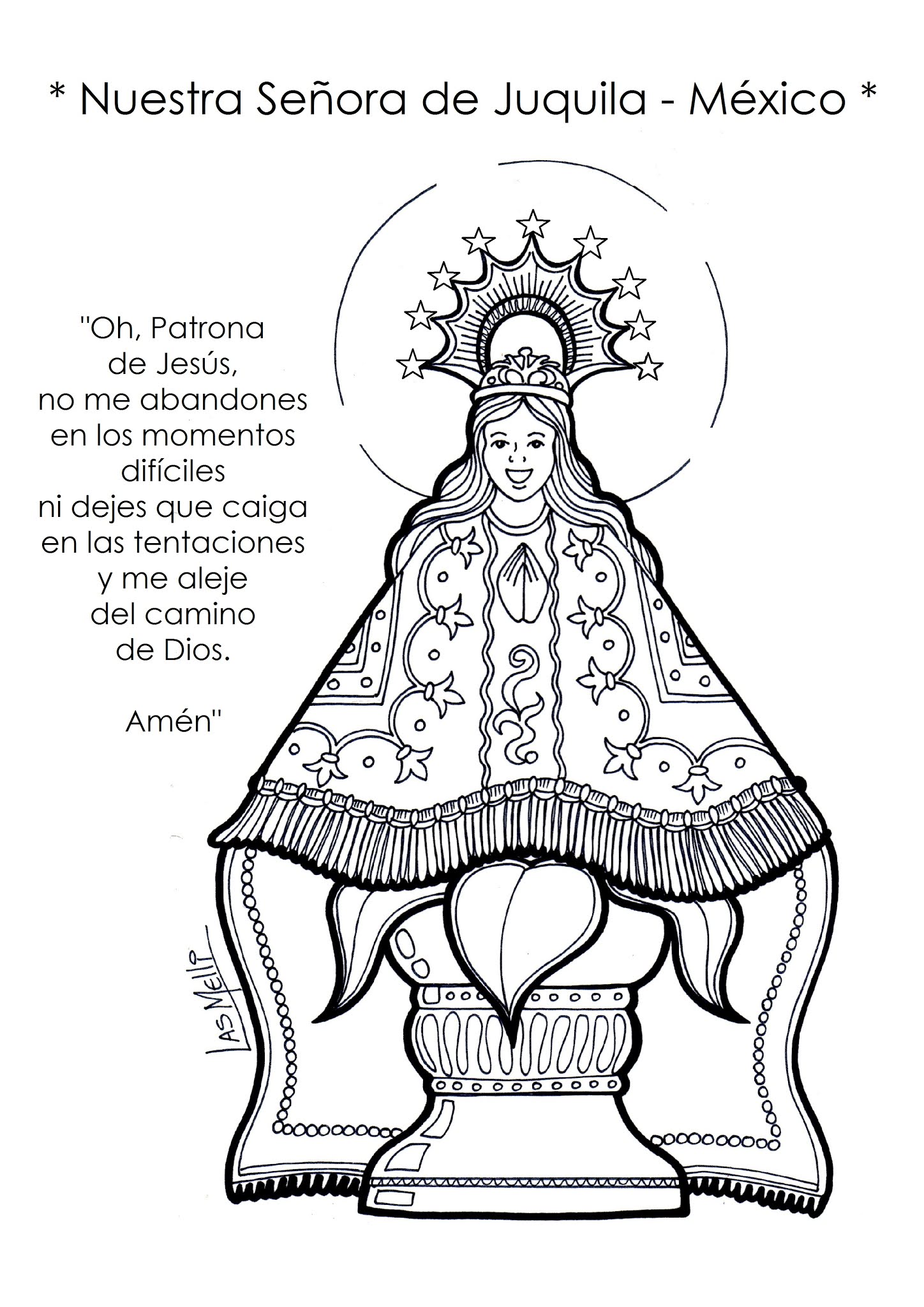 DIBUJO: Nuestra Señora de Juquila (México) - Educacion Religiosa