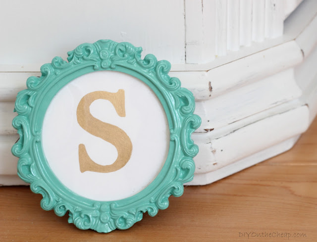 Easy Metallic Monogram Art Tutorial via DIYOntheCheap.com