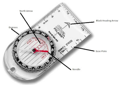 Exploded View Geographical Compass Geography Field Methods: Land Navigation-Compass