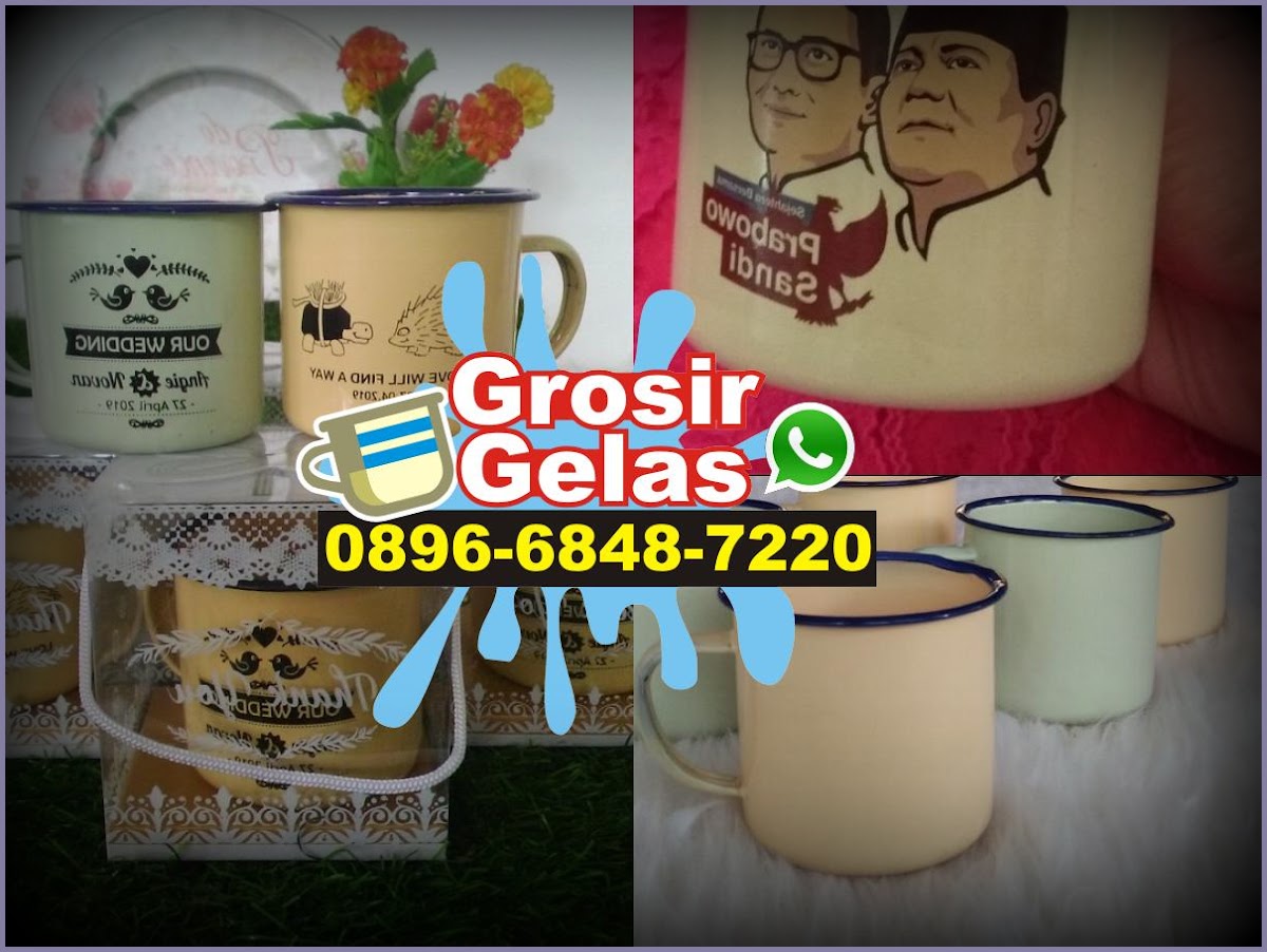 O8966848722O [wa] Harga Gelas Kaleng Enamel Murah mug jadul model cangkir jadul jual gelas
