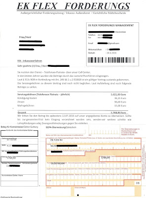 EK Flex Forderungs Management | Scan der Schreibens