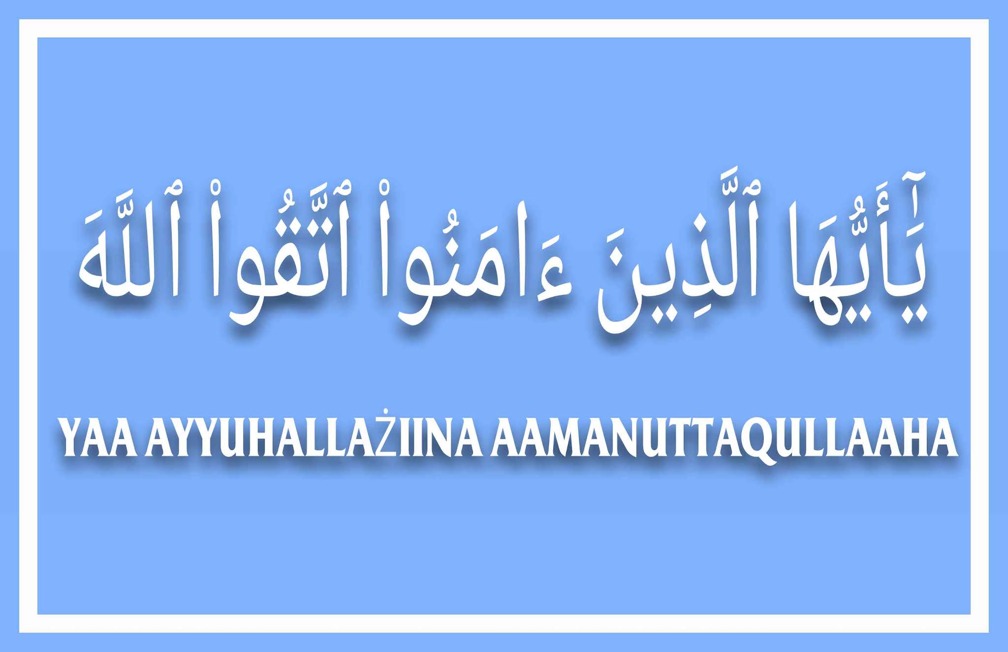 Ya ayyuhalladzina amanu ittaqullaha artinya - Fodkhort