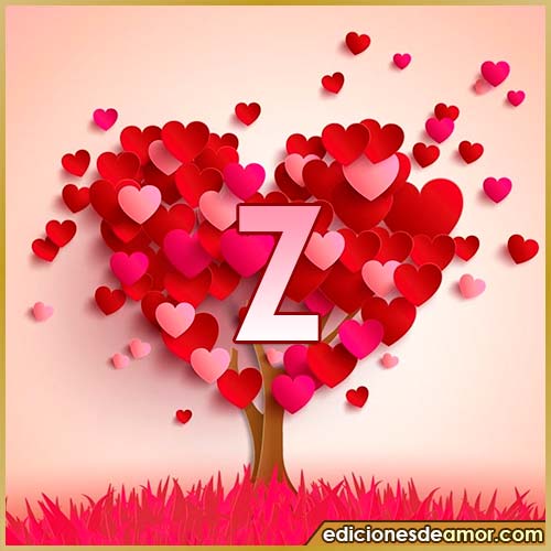 árbol de corazones con letra Z
