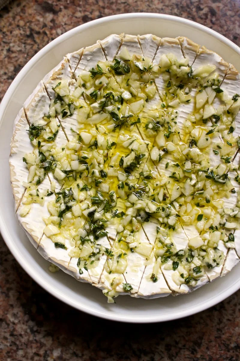 Garlic Baked Brie With Herbs - A Cultivated Living