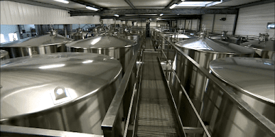 Tanques de fermentação processo produção champanhe