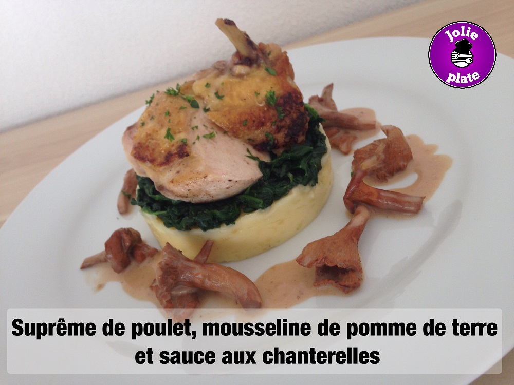 Jolie Plate Suprême de poulet jaune, mousseline de pomme de terre et