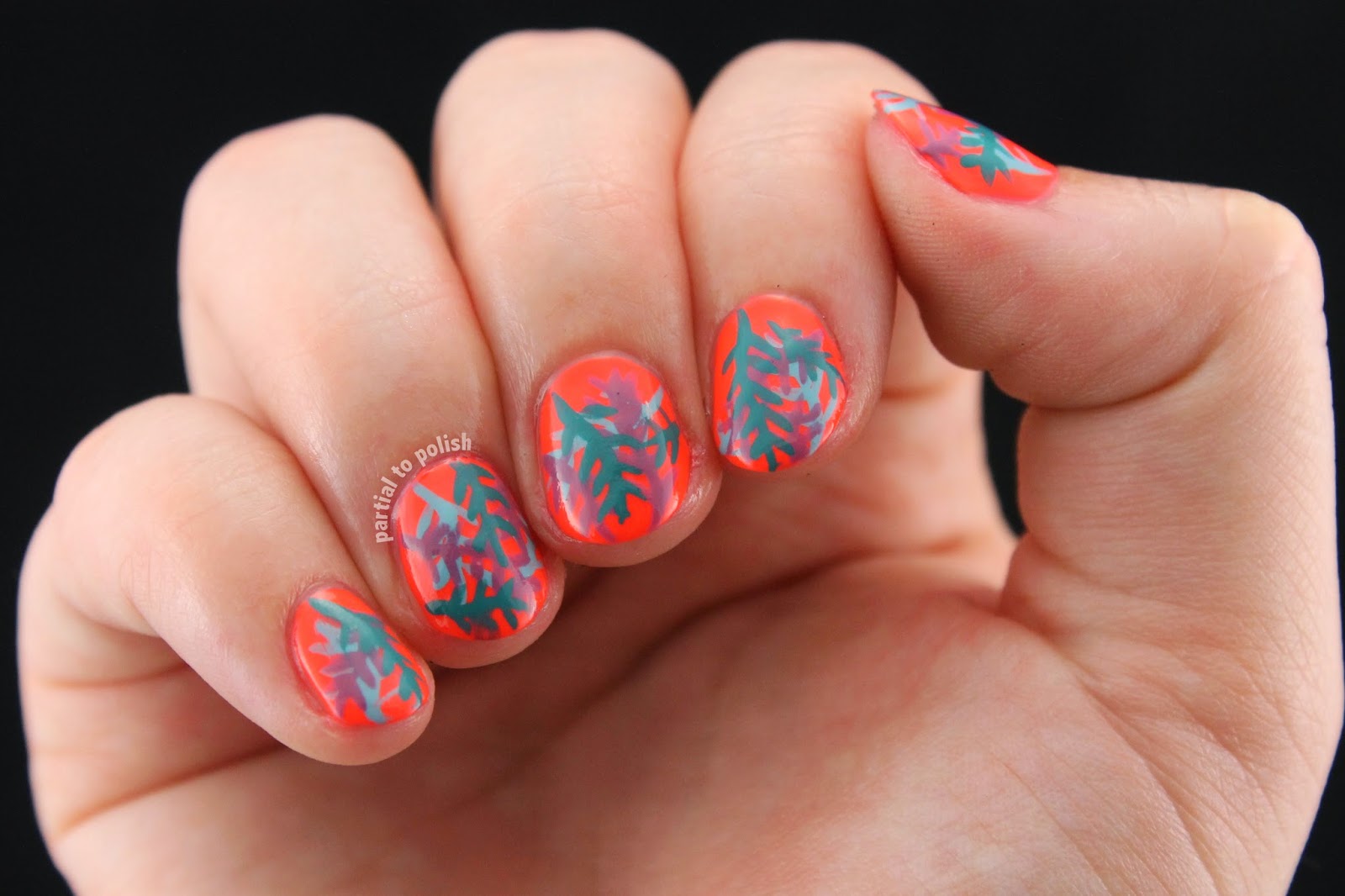 Partial to Polish: Multicoloured Fern Fronds For Nail Crazy In April!