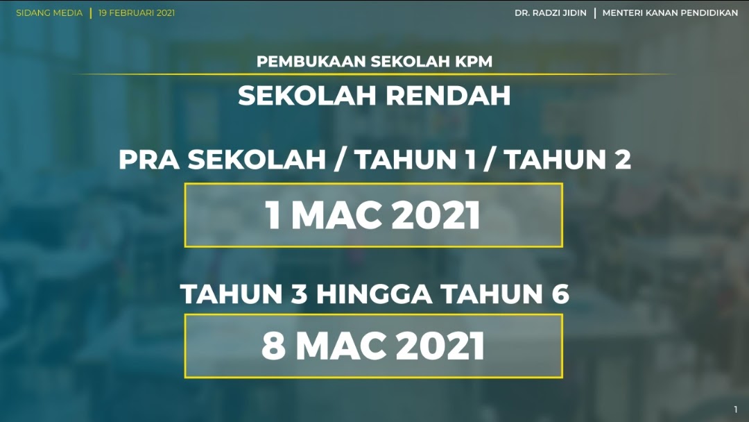 2021 sekolah buka bila Tarikh Buka