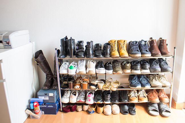 como organizar sapatos