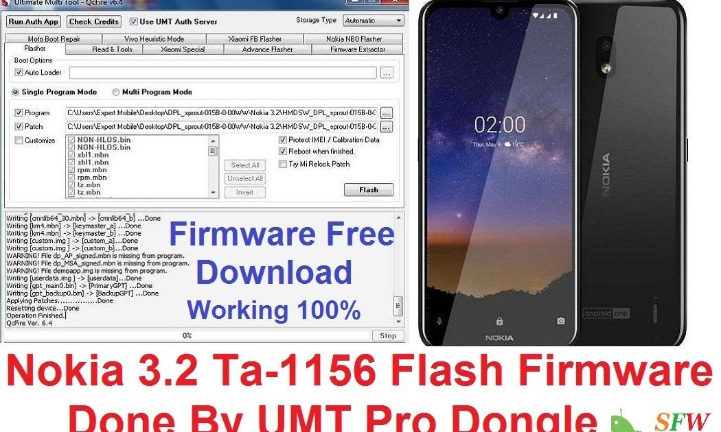 nokia 3 2 ta 1156 flash firmware done by umt pro