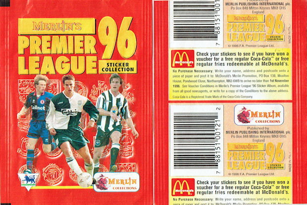 MERLIN-1996-PREMIER LEAGUE 96 #199-QPR-READING-CRYSTAL PALACESIMON OSBORN