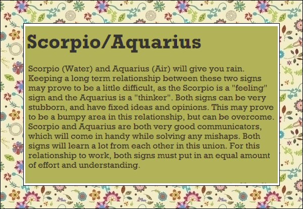 Woman man couples aquarius scorpio Aquarius Man