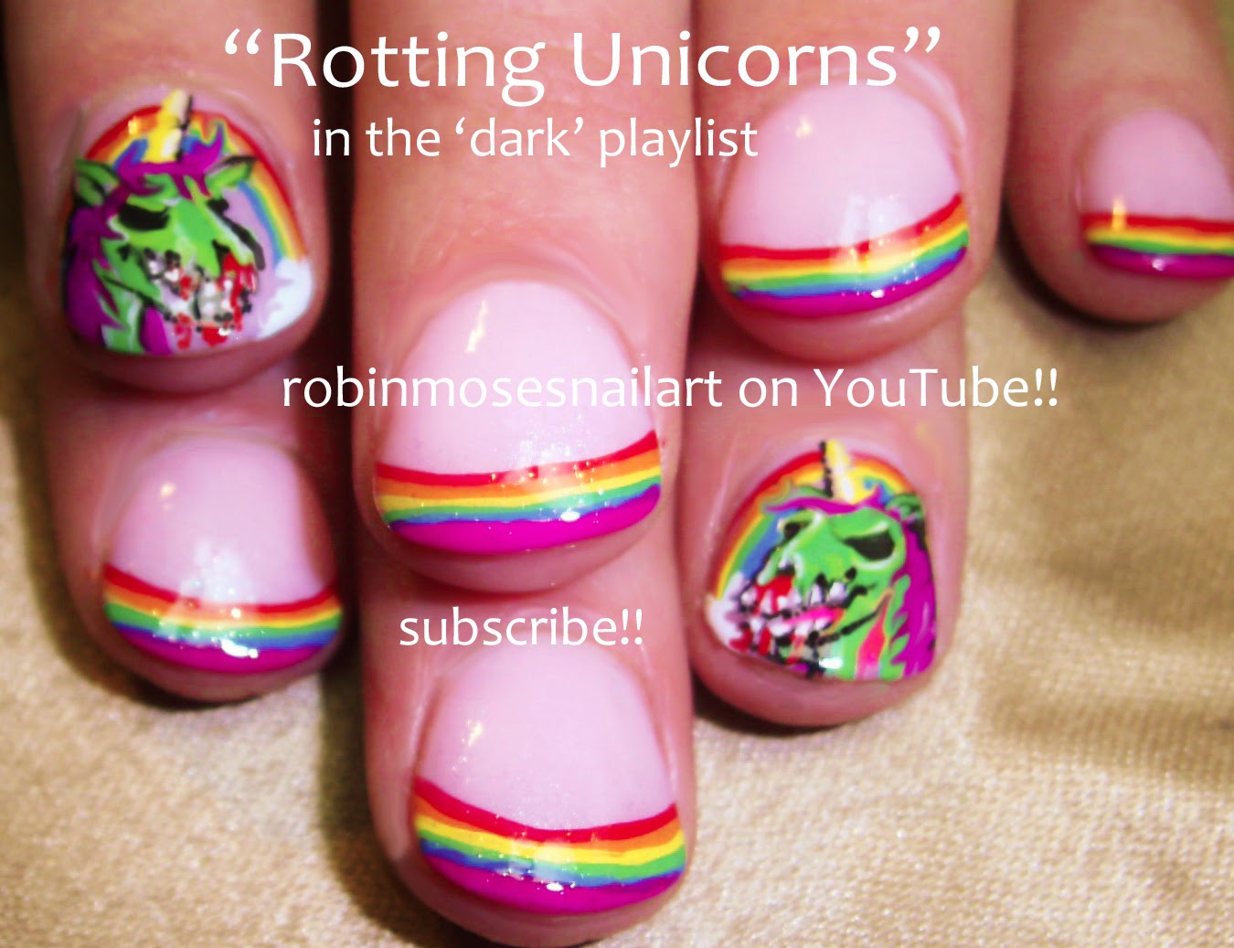 Nail Art by Robin Moses "unicorn nails" "unicorn nail art" "unicorn