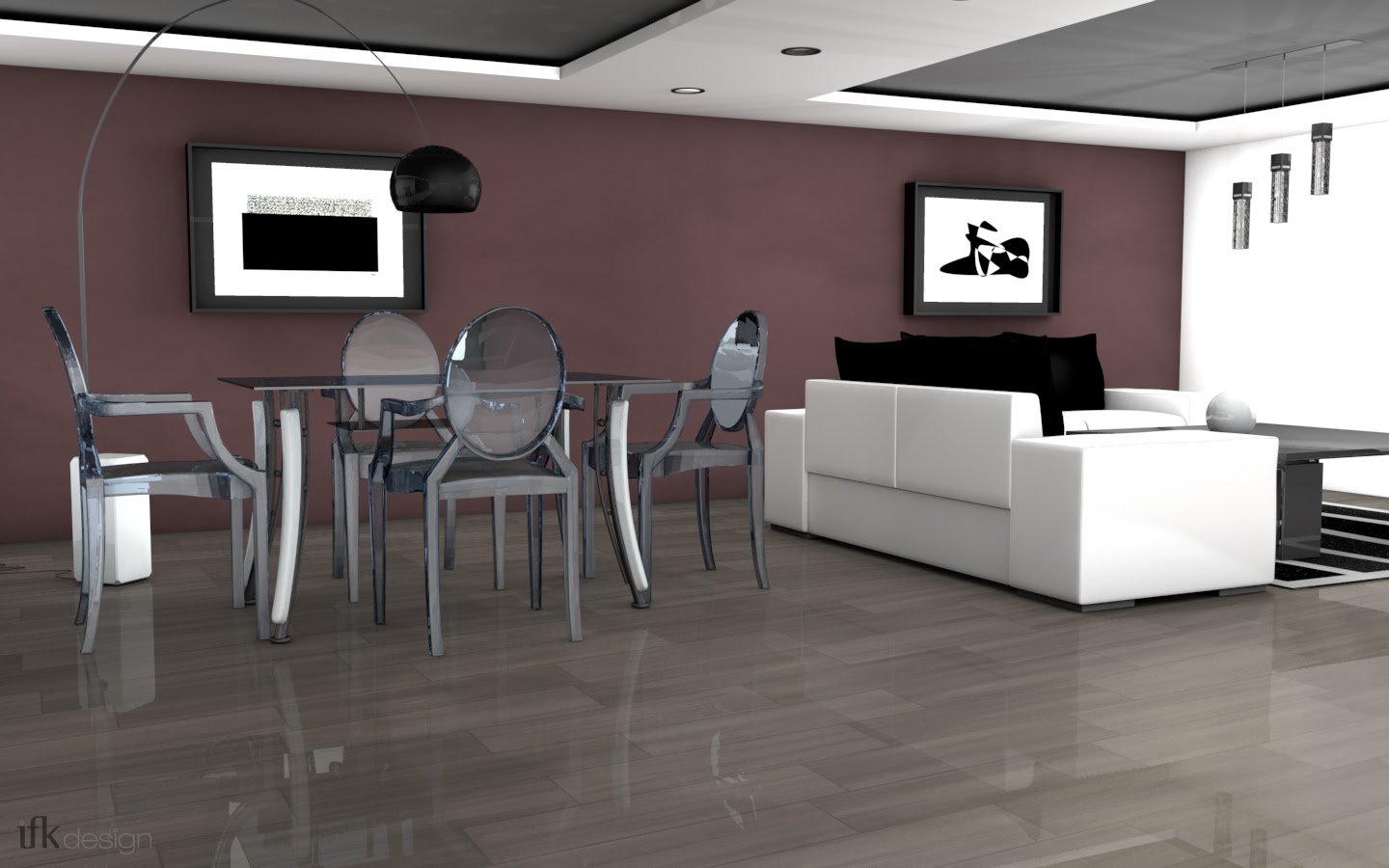 IFK design | Graphic Designer: Modélisation 3D d'un Salon/Salle à