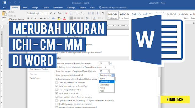 Cara Merubah Ukuran Inchi ke Centimeter di Microsoft Word