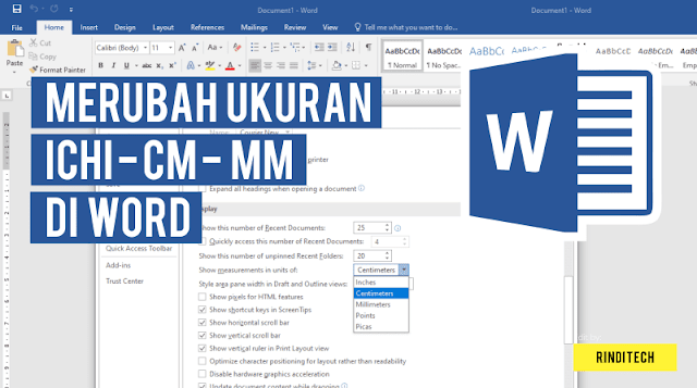 Cara Merubah Ukuran Inchi ke Centimeter di Microsoft Word Cara Merubah Ukuran Inchi ke Centimeter di Microsoft Word