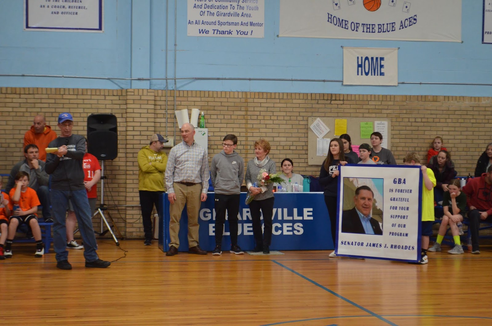 Girardville Basketball Association Honors Late Senator Rhoades and Jaden Leiby