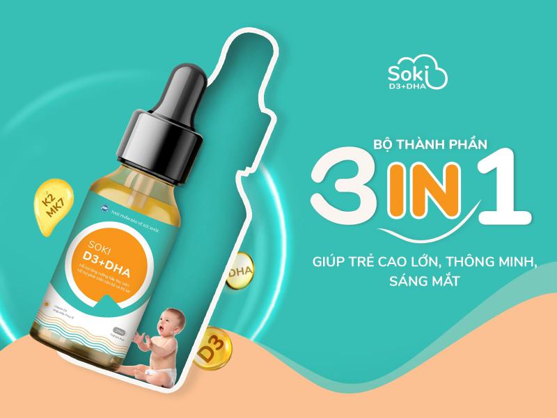 Soki D3+DHA - Tăng Chiều Cao Và Trí Thông Minh Cho Trẻ Soki D3+DHA - Tăng Chiều Cao Và Trí Thông Minh Cho Trẻ