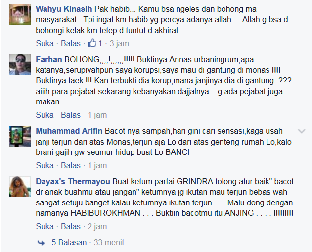 Ramai : Inilah Tanggapan Pedas Para Netizen Akan Janji Habiburokhman Yang Mau Terjun dari Monas Ramai : Inilah Tanggapan Pedas Para Netizen Akan Janji Habiburokhman Yang Mau Terjun dari Monas
